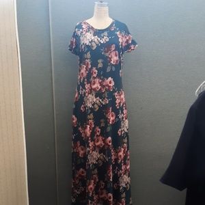 Blue floral maxi dress